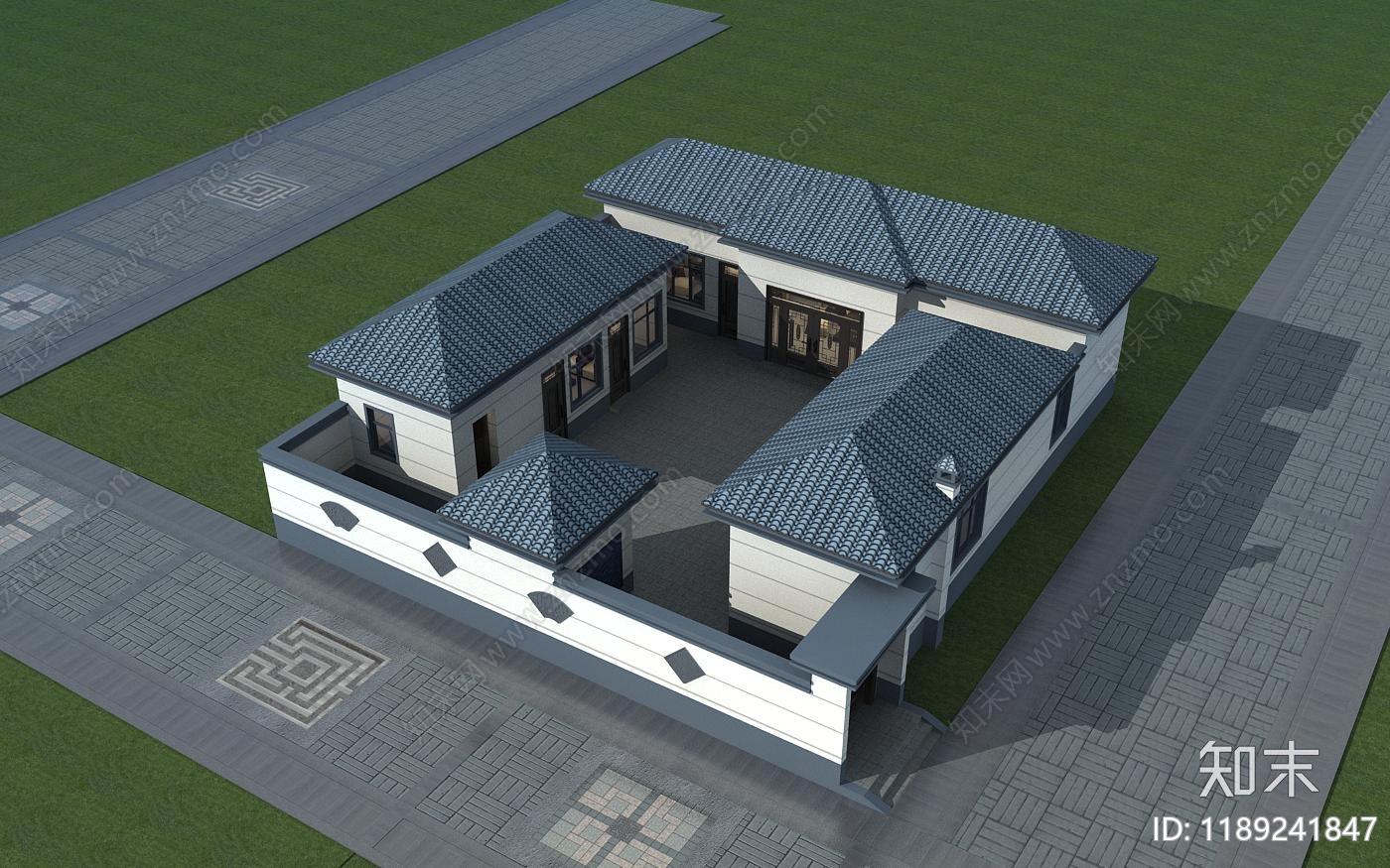 新中式中式别墅建筑施工图下载【ID:1189241847】