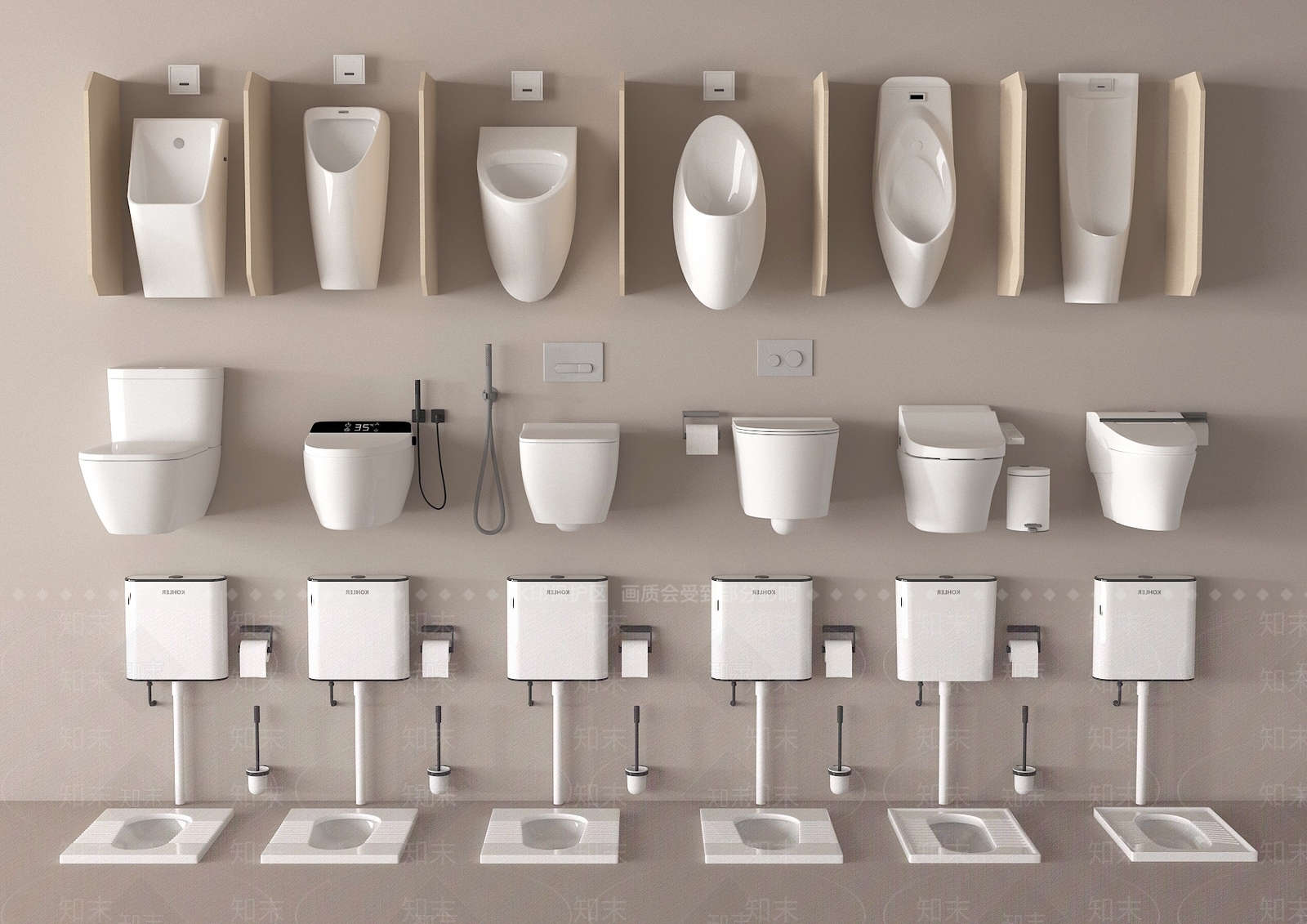 小便斗SU模型下载【ID:1189250796】