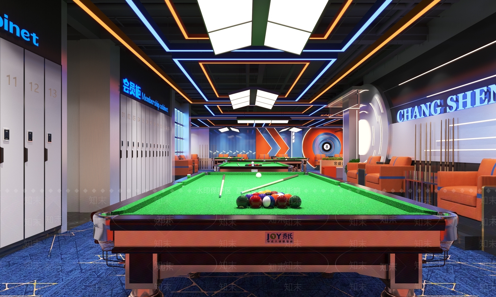 现代台球室3D模型下载【ID:1189256316】
