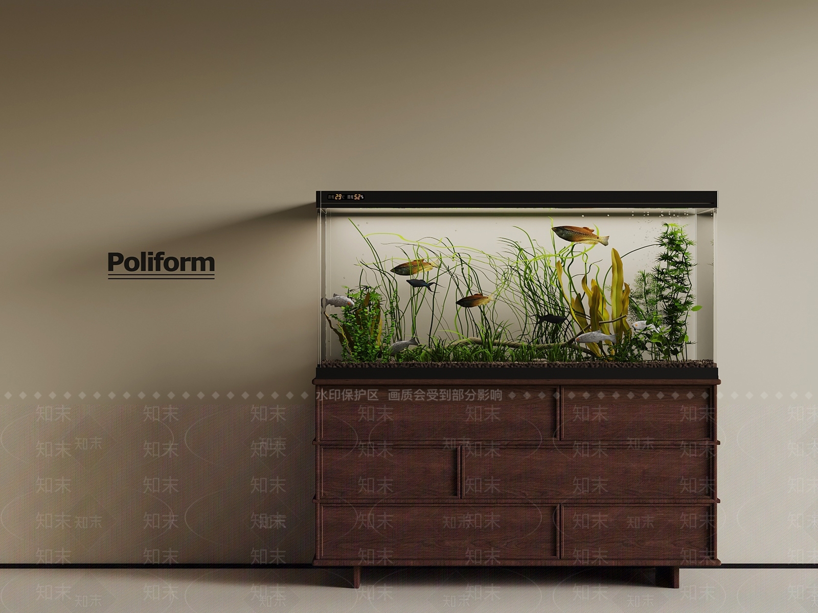 法式中古鱼缸3D模型下载【ID:1189259167】