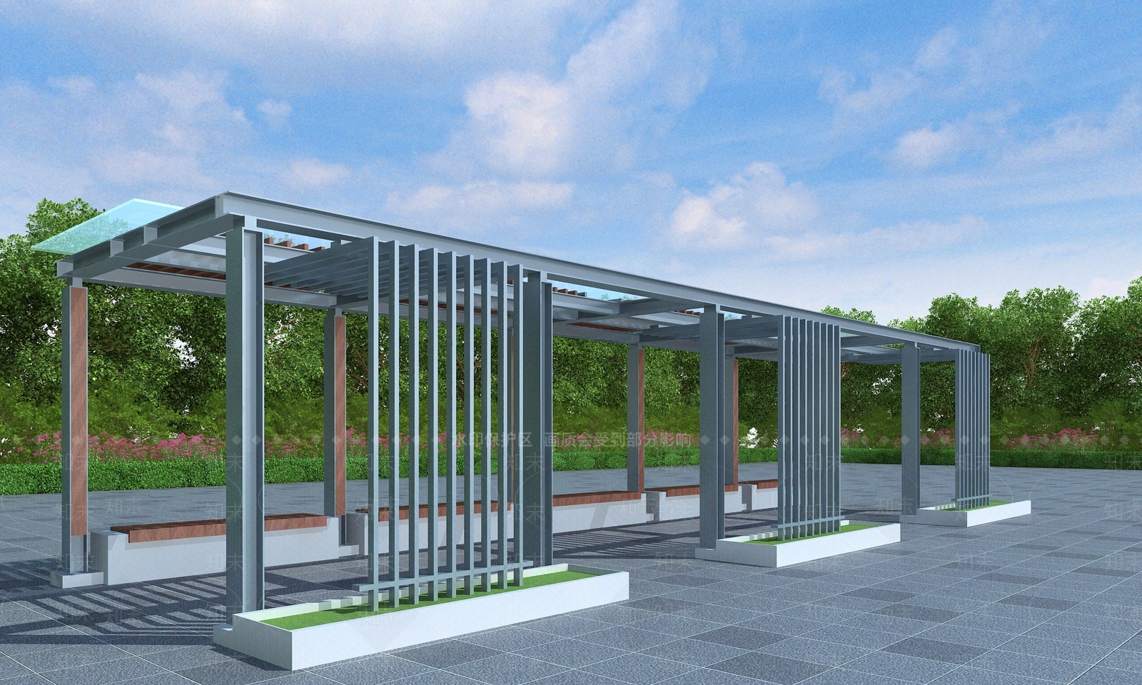 现代廊架3D模型下载【ID:1189260635】