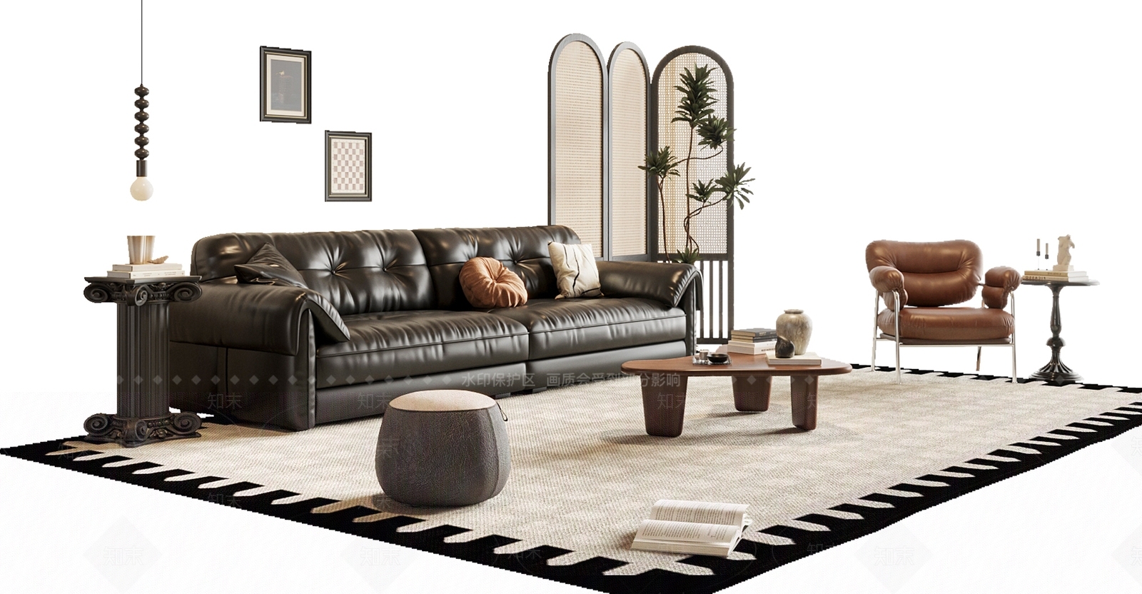 法式中古沙发组合SU模型下载【ID:1189260610】