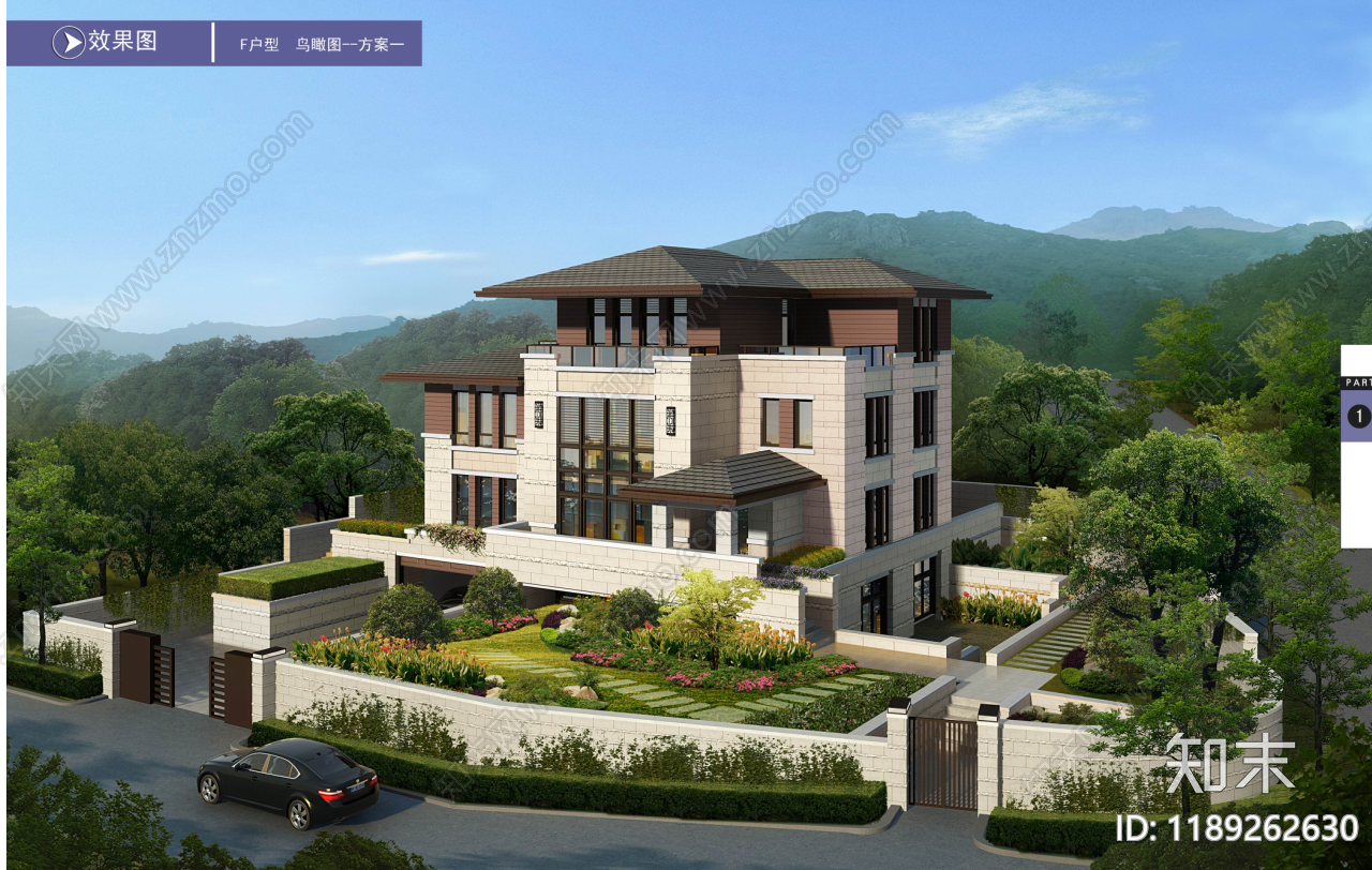 现代新中式住宅楼建筑施工图下载【ID:1189262630】