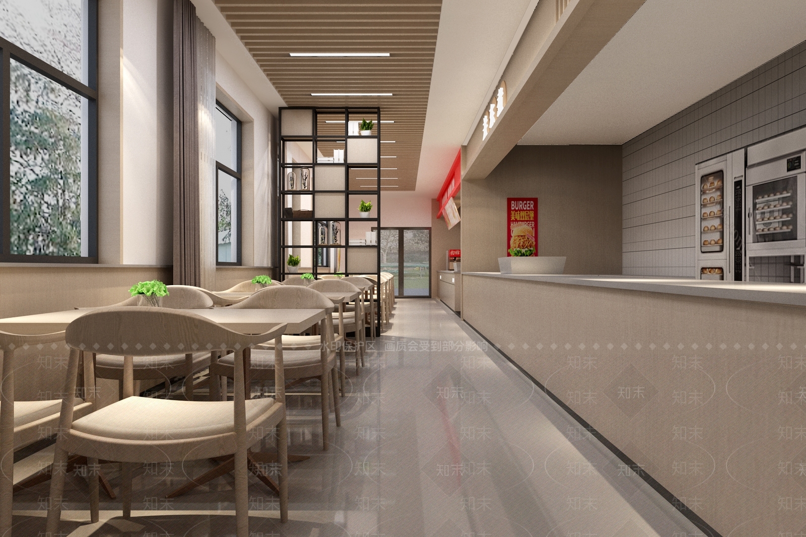 现代自助餐厅3D模型下载【ID:1189263693】