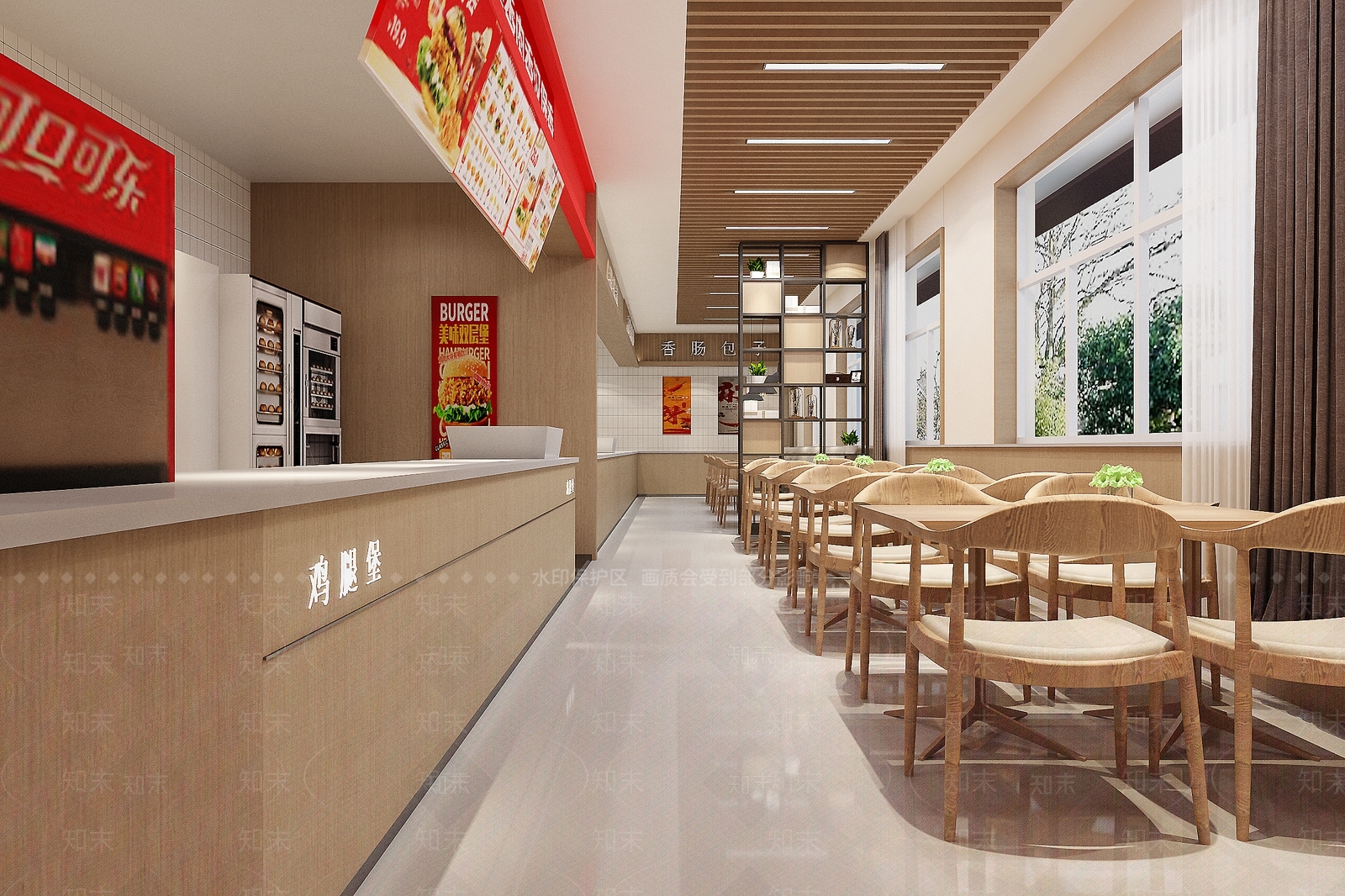 现代自助餐厅3D模型下载【ID:1189263693】