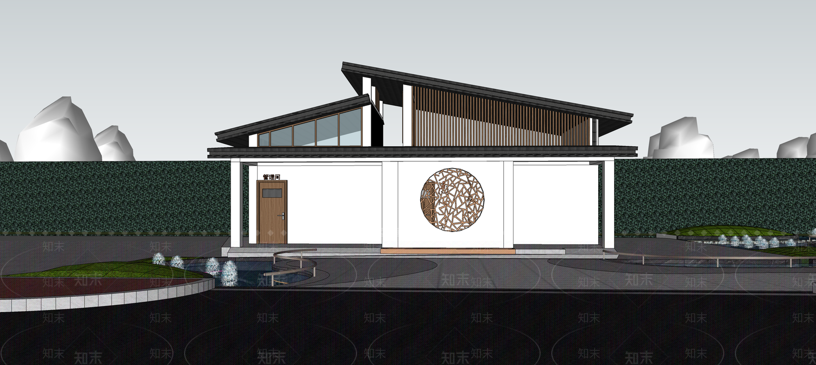 新中式中式小公建SU模型下载【ID:1189271234】