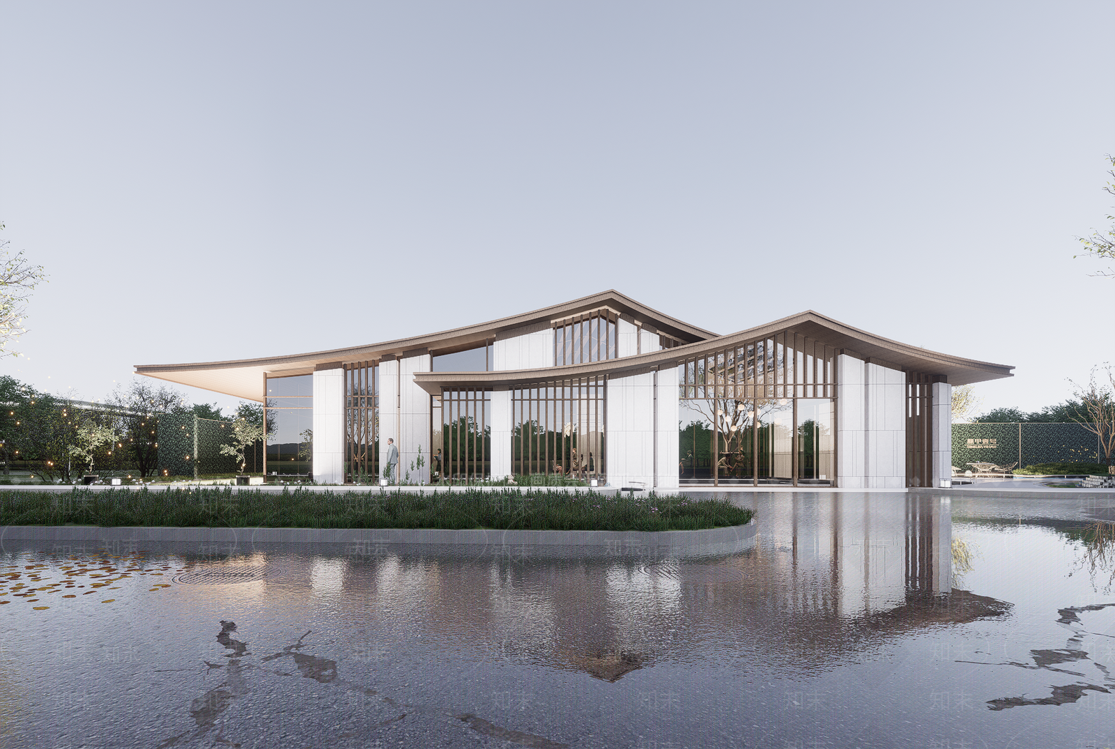 新中式中式办公楼SU模型下载【ID:1189272048】