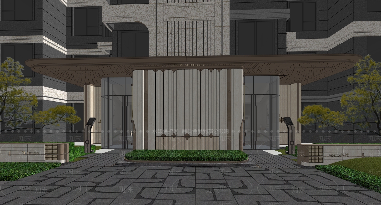 现代高层住宅SU模型下载【ID:1189272193】