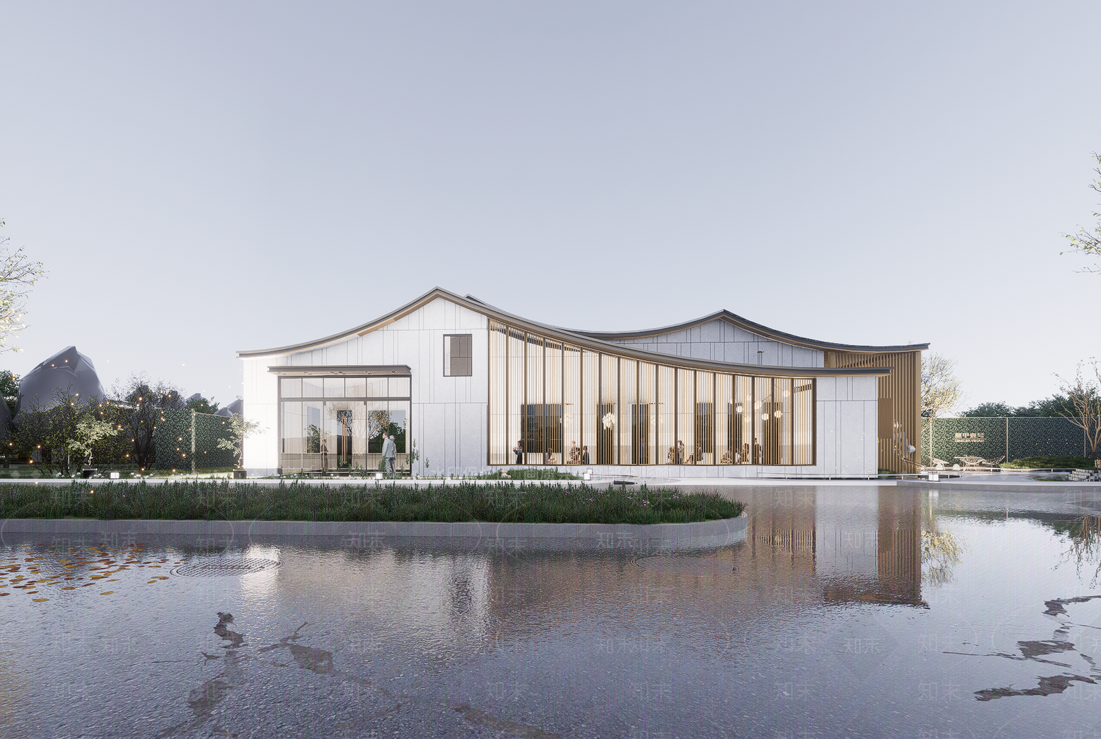 新中式中式办公楼SU模型下载【ID:1189272395】