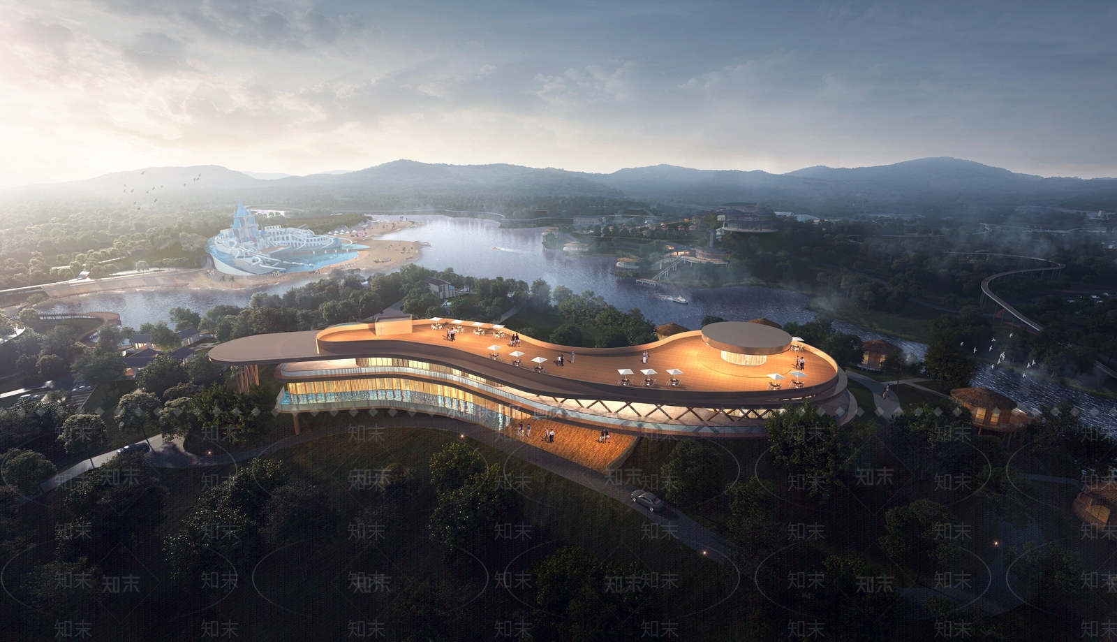 现代酒店建筑SU模型下载【ID:1189272826】