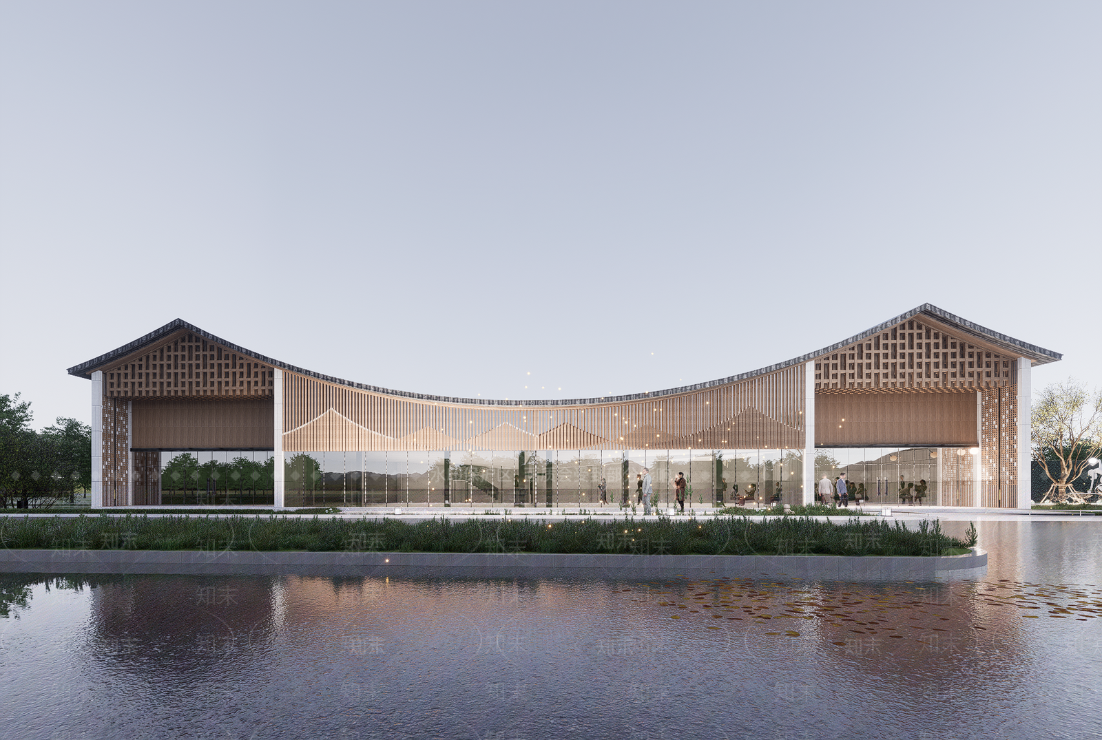 新中式中式办公楼SU模型下载【ID:1189273318】