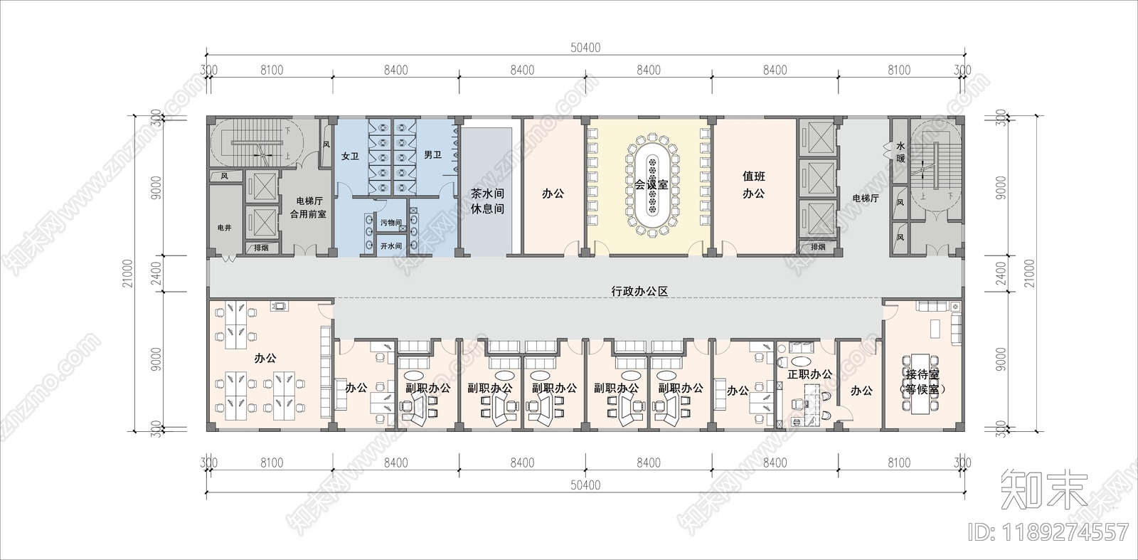 现代办公楼建筑cad施工图下载【ID:1189274557】