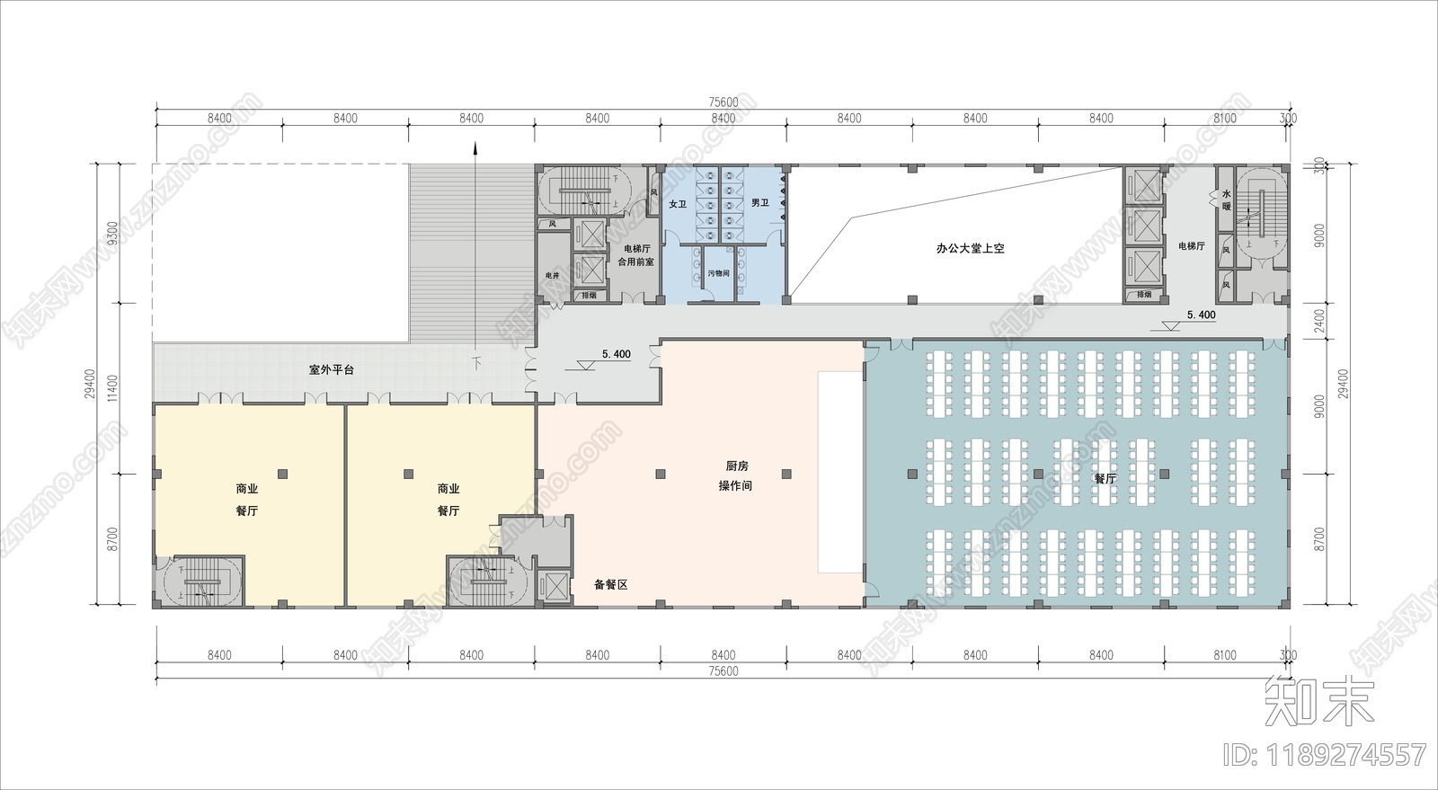 现代办公楼建筑cad施工图下载【ID:1189274557】