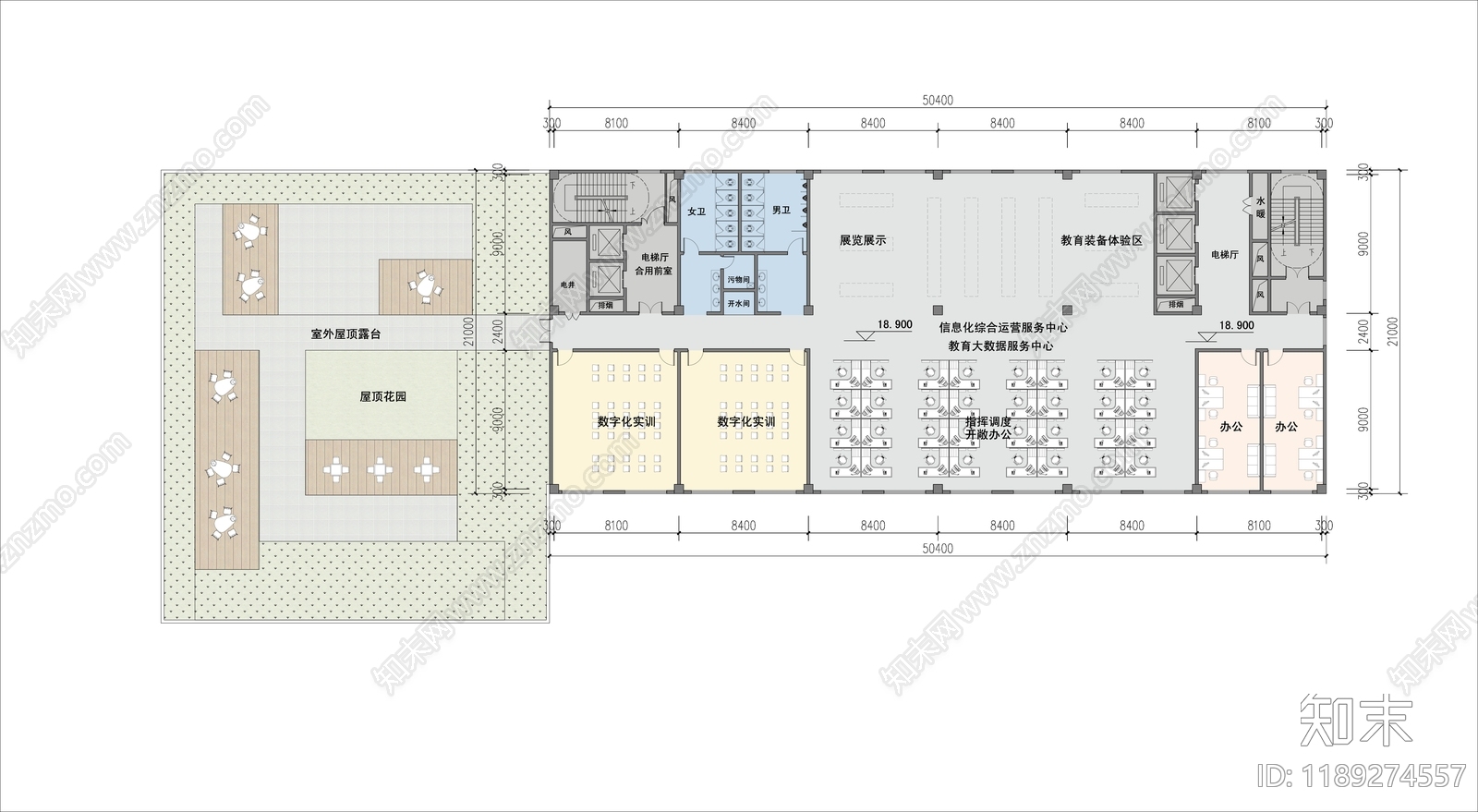 现代办公楼建筑cad施工图下载【ID:1189274557】
