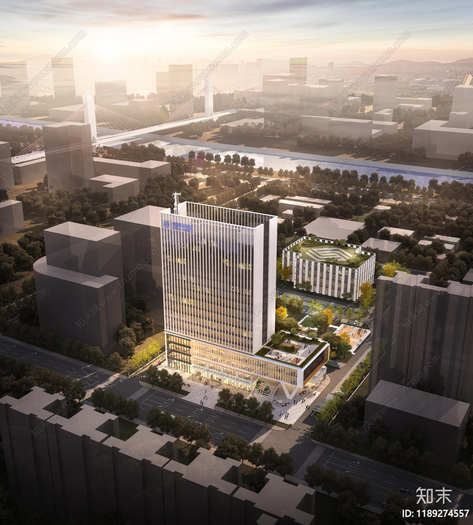 现代办公楼建筑施工图下载【ID:1189274557】
