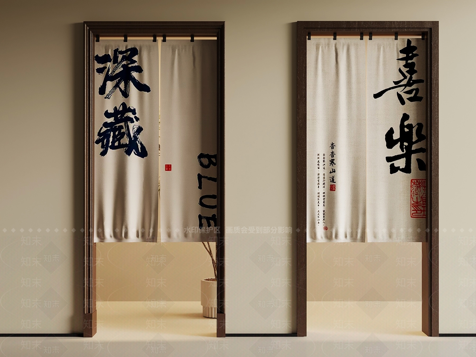 现代门帘3D模型下载【ID:1189275128】