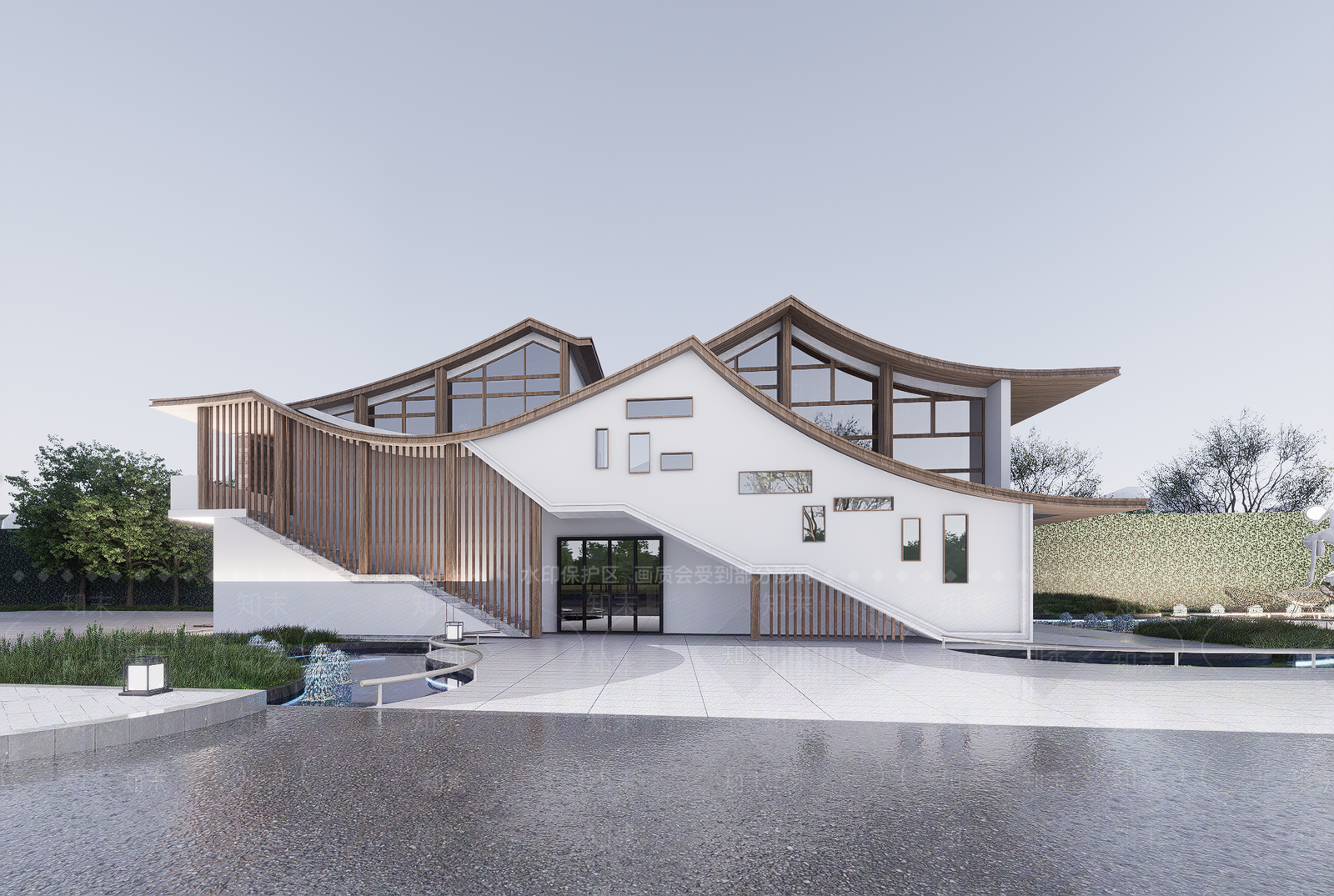 新中式中式办公楼SU模型下载【ID:1189276265】