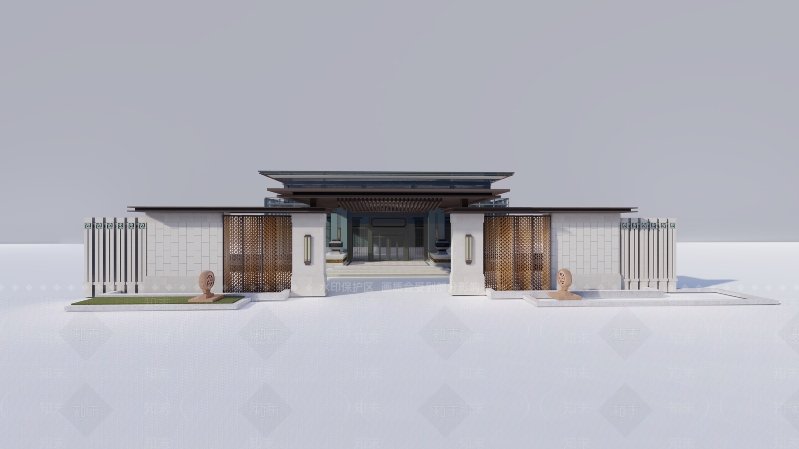 新中式小公建SU模型下载【ID:1189279593】