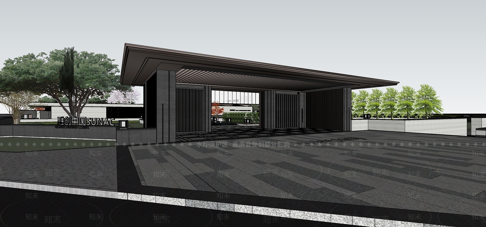 现代小区建筑SU模型下载【ID:1189280569】