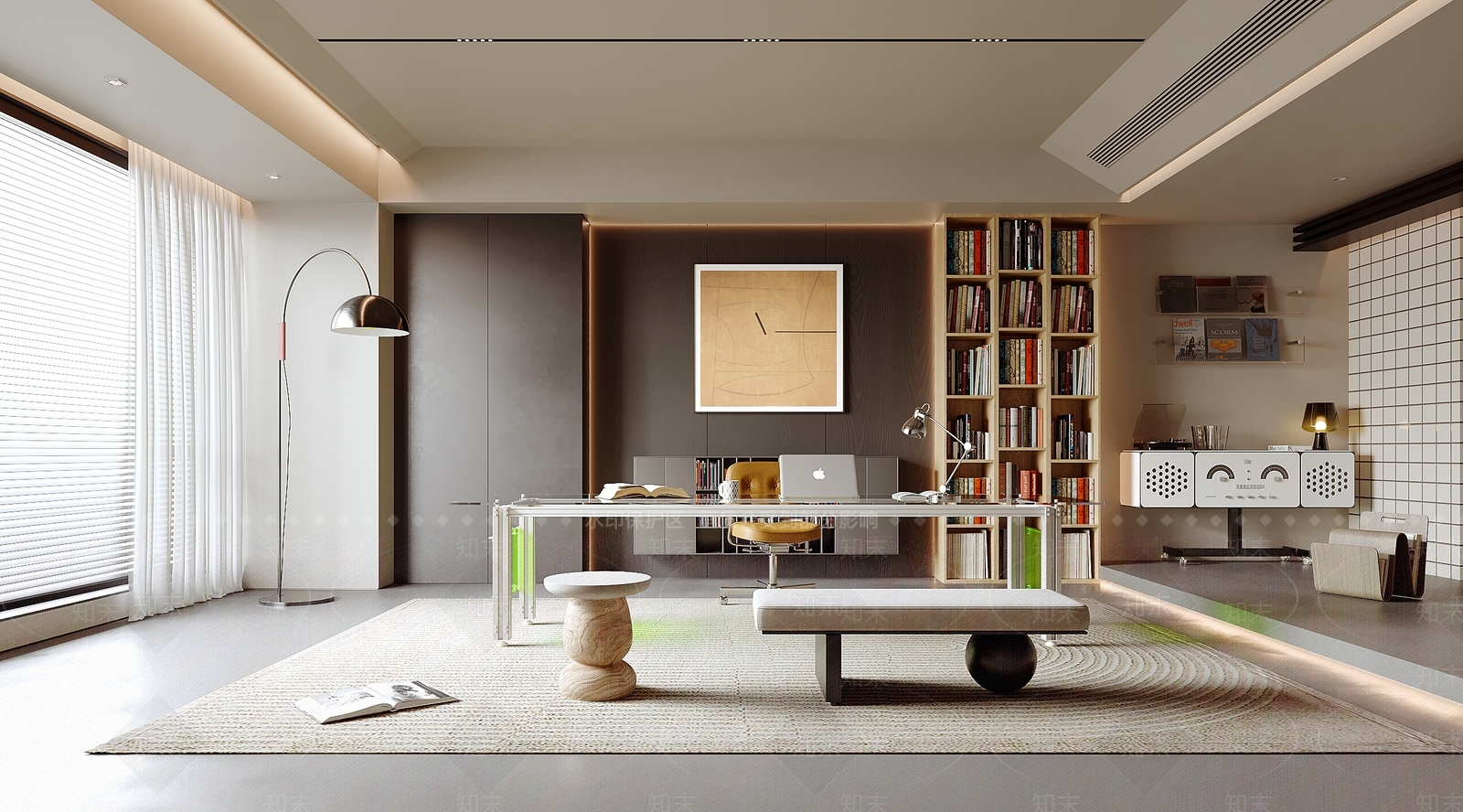 现代书房3D模型下载【ID:1189281554】