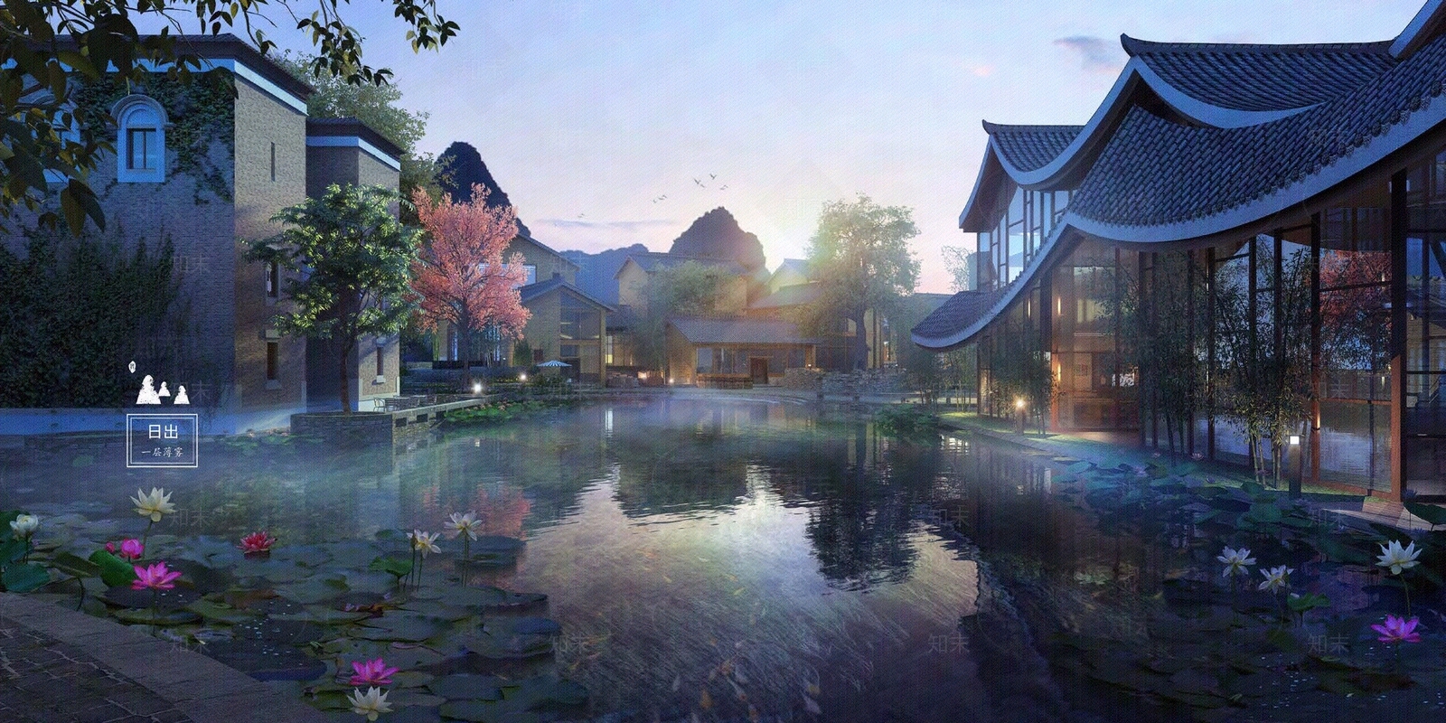 新中式中式街道外景贴图下载【ID:1189281379】