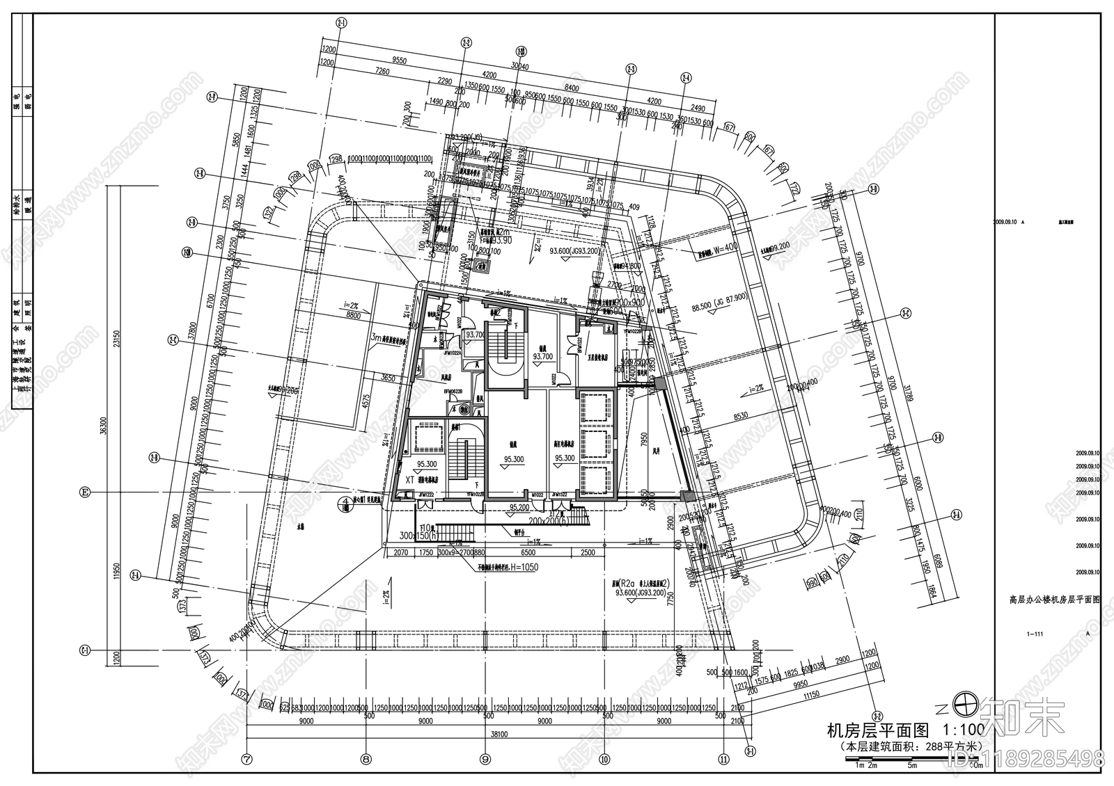 现代办公楼建筑cad施工图下载【ID:1189285498】