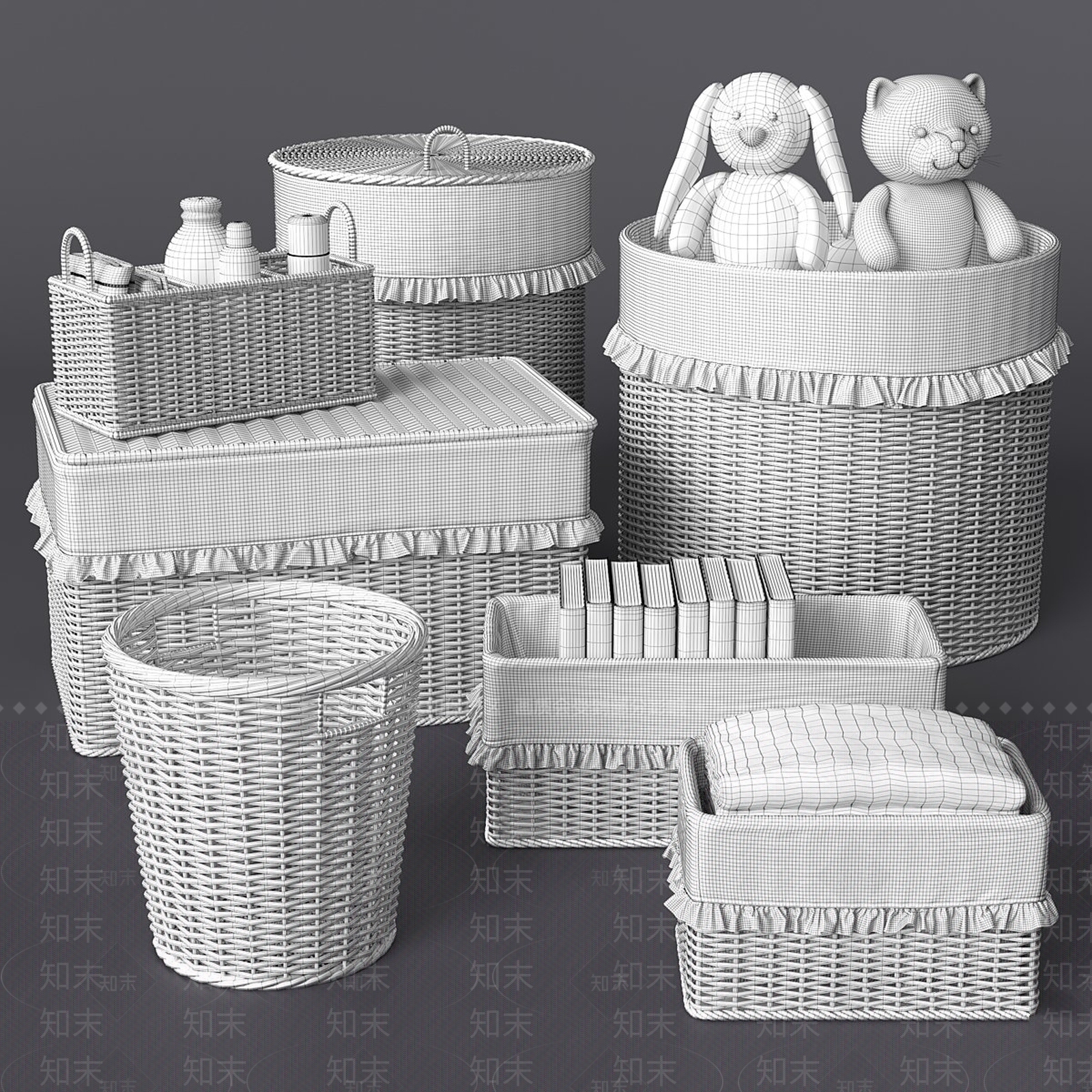 摆件组合3D模型下载【ID:1189286191】