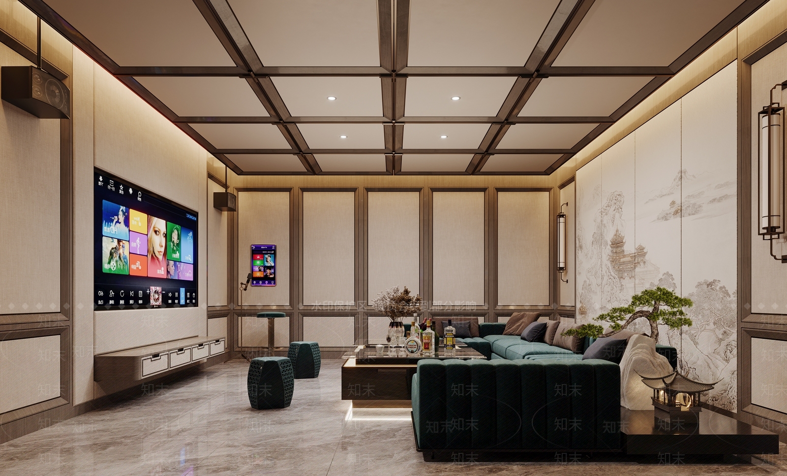 现代新中式KTV3D模型下载【ID:1189286372】