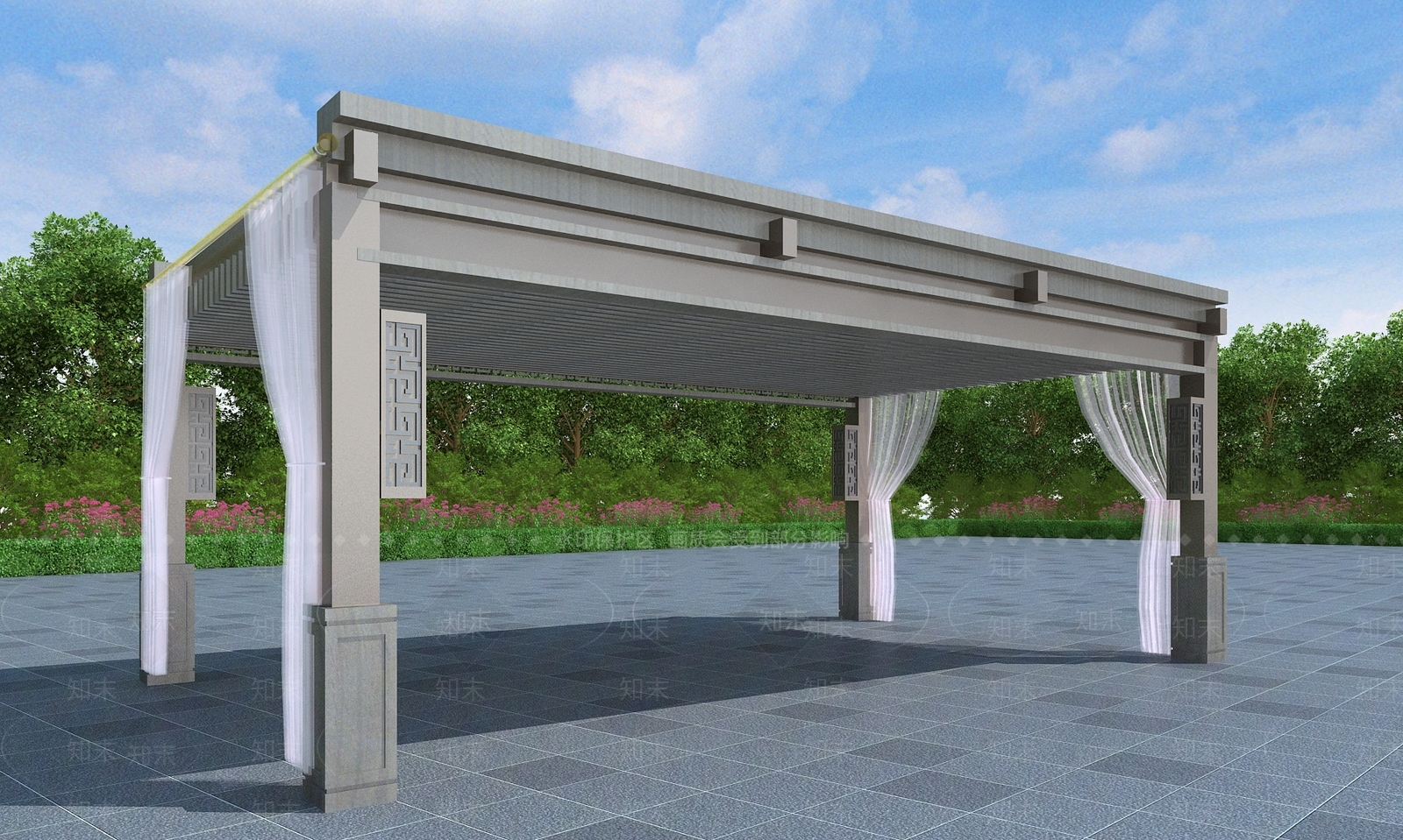 现代廊架3D模型下载【ID:1189289894】