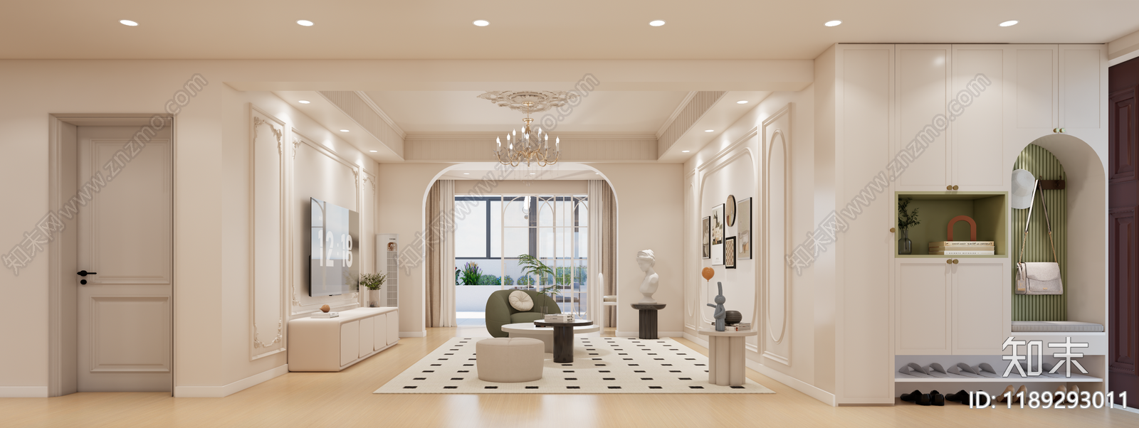 小户型平层施工图下载【ID:1189293011】