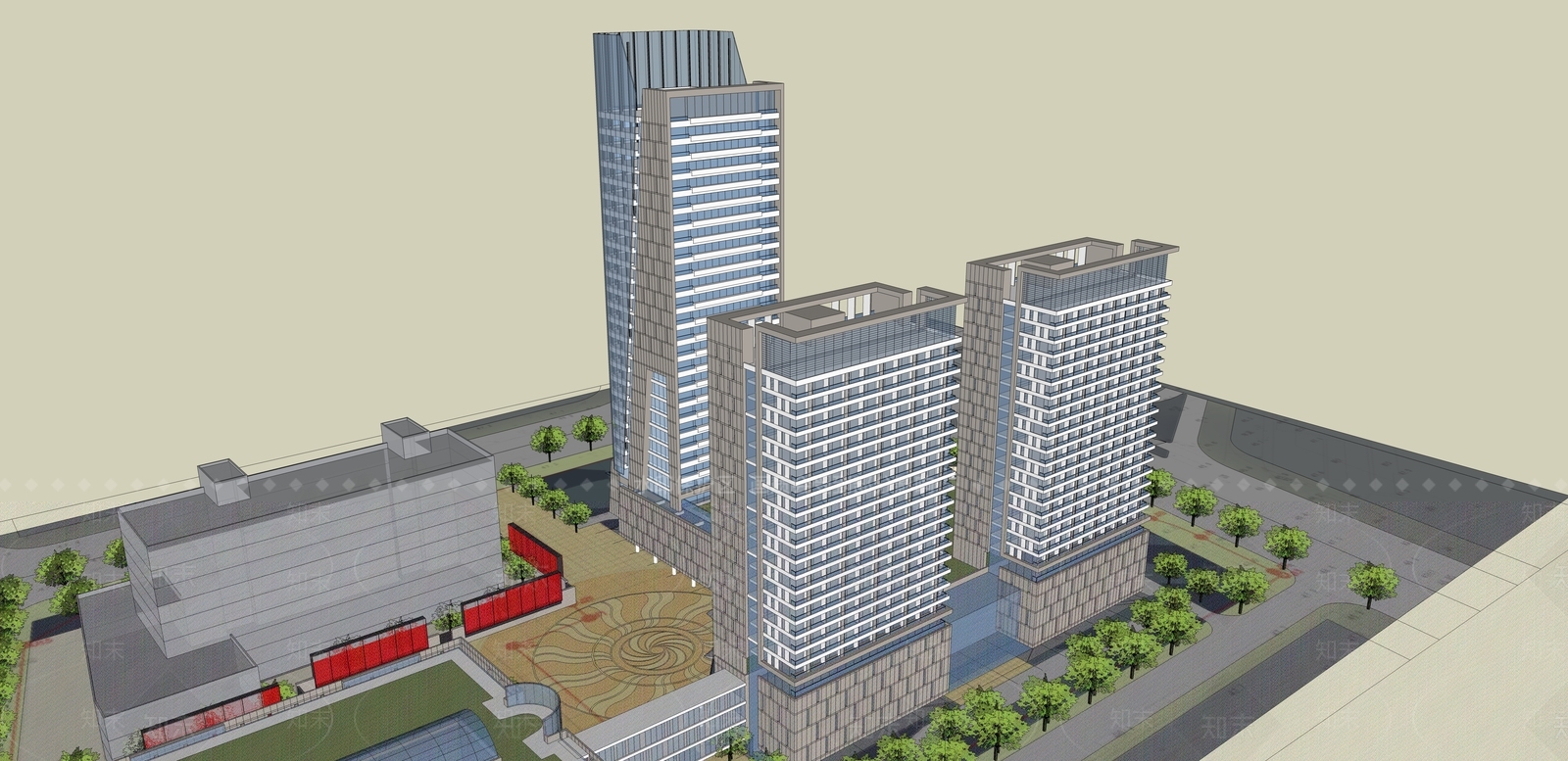 现代其他商业建筑SU模型下载【ID:1189291856】