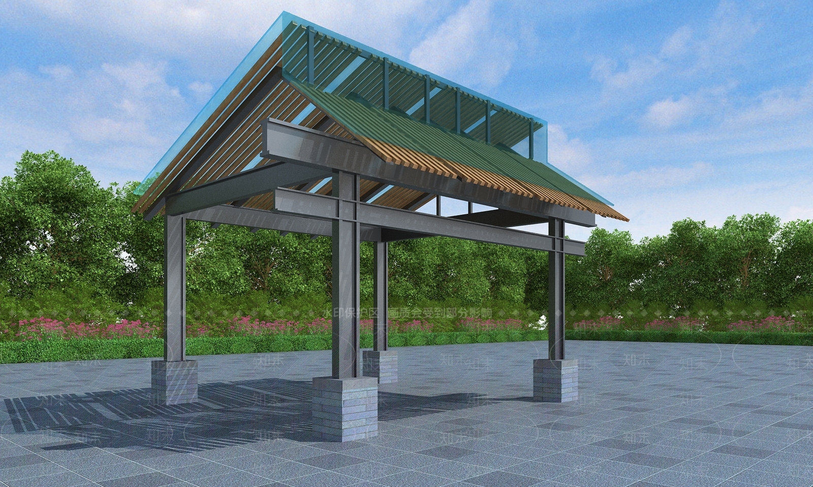 现代廊架3D模型下载【ID:1189295168】