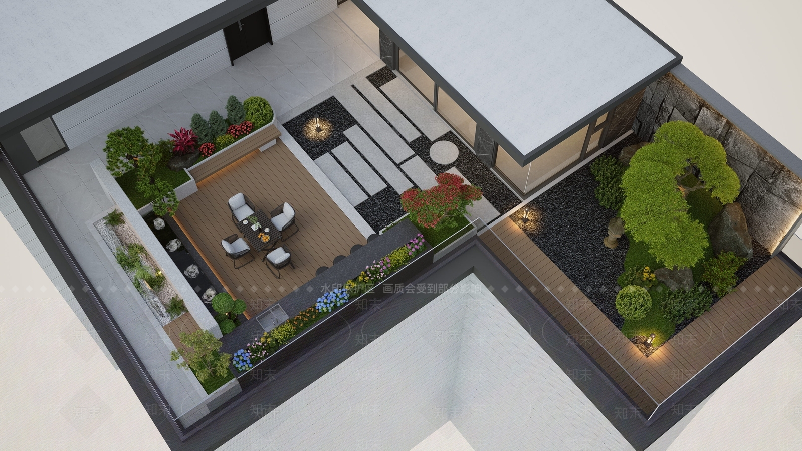 现代屋顶花园SU模型下载【ID:1189297225】