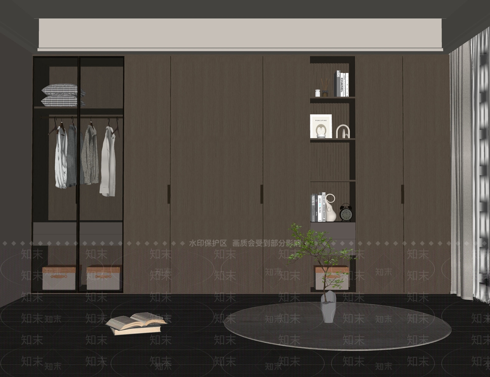意式轻奢衣柜SU模型下载【ID:1189297492】