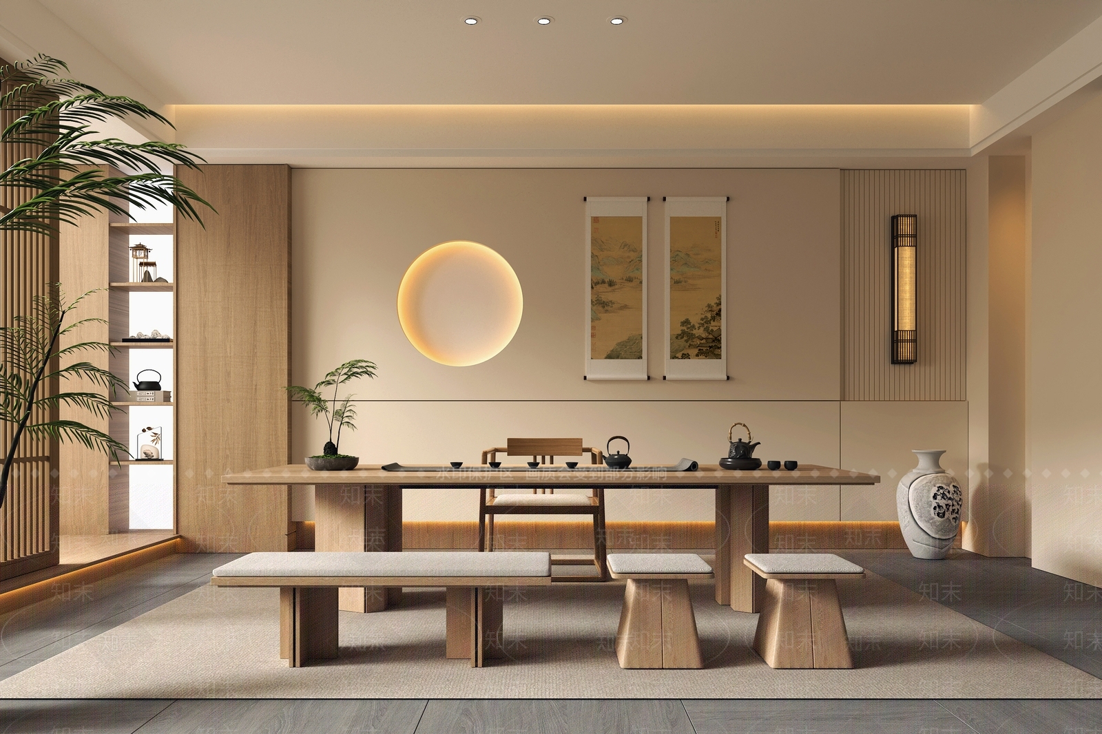 复古茶室SU模型下载【ID:1189298061】