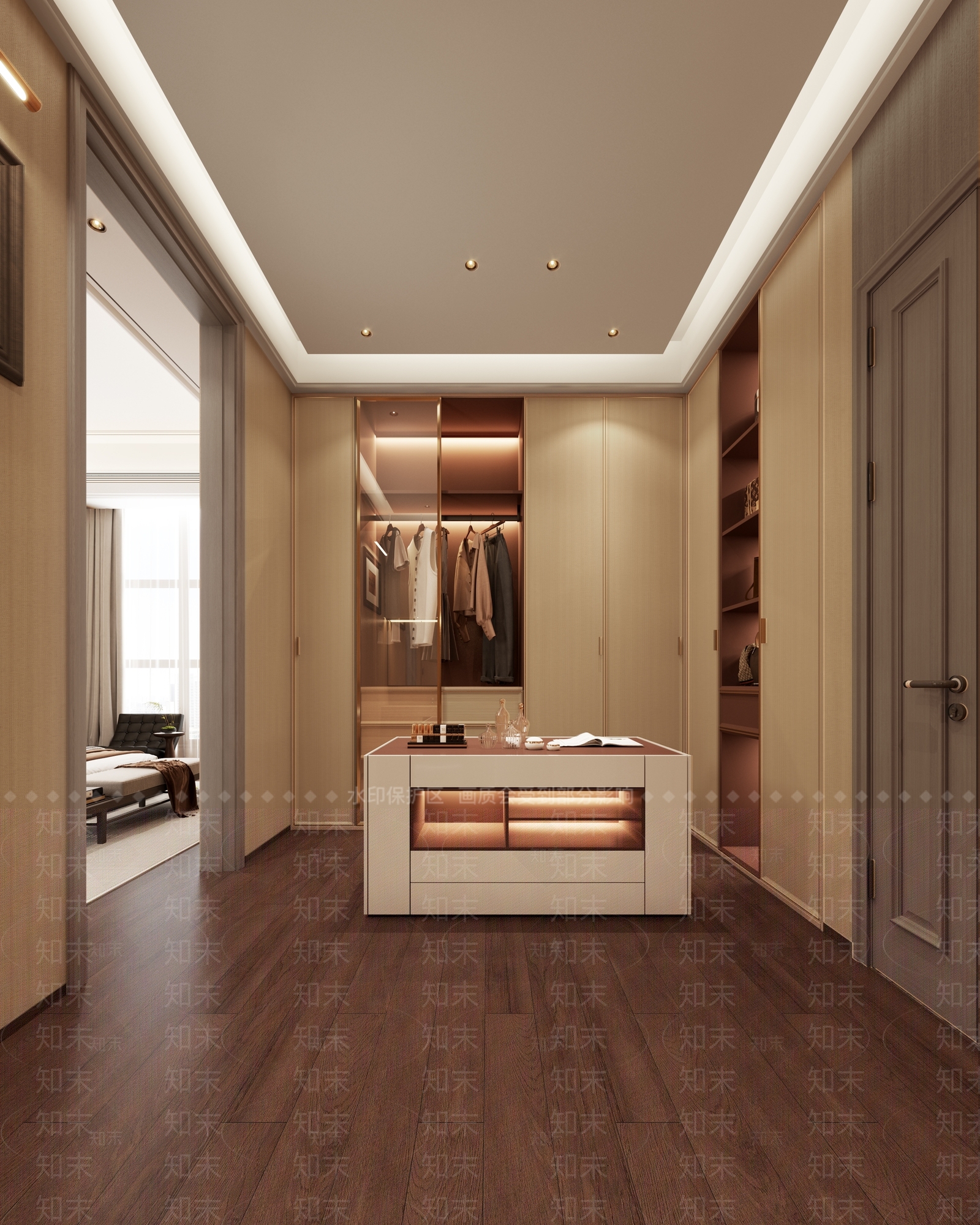 现代衣帽间3D模型下载【ID:1189300082】