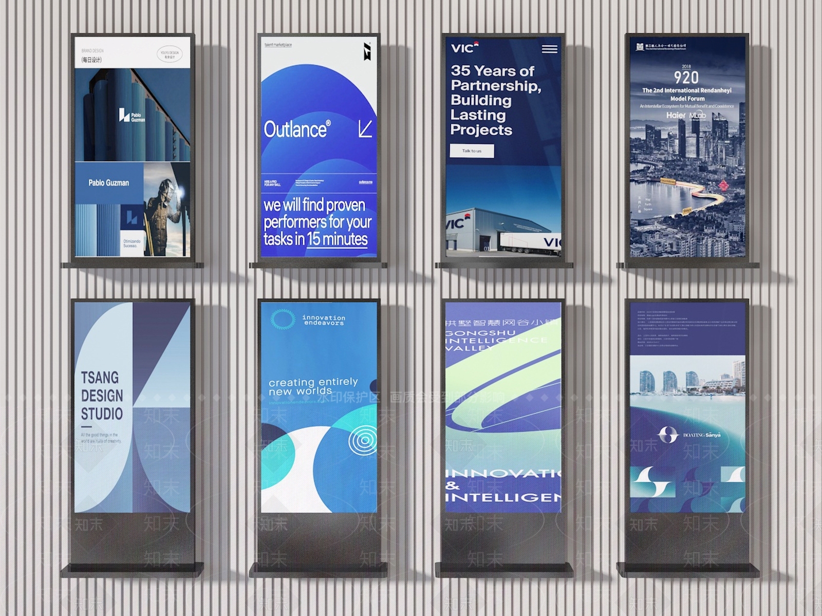 现代广告牌3D模型下载【ID:1189300638】