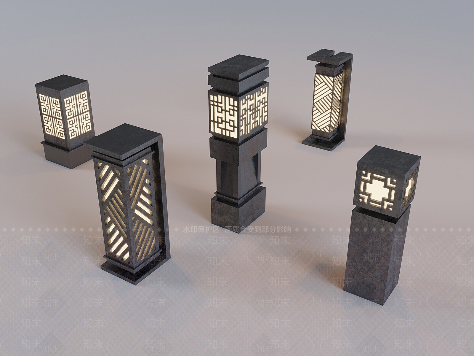 新中式其他户外灯3D模型下载【ID:1189302648】