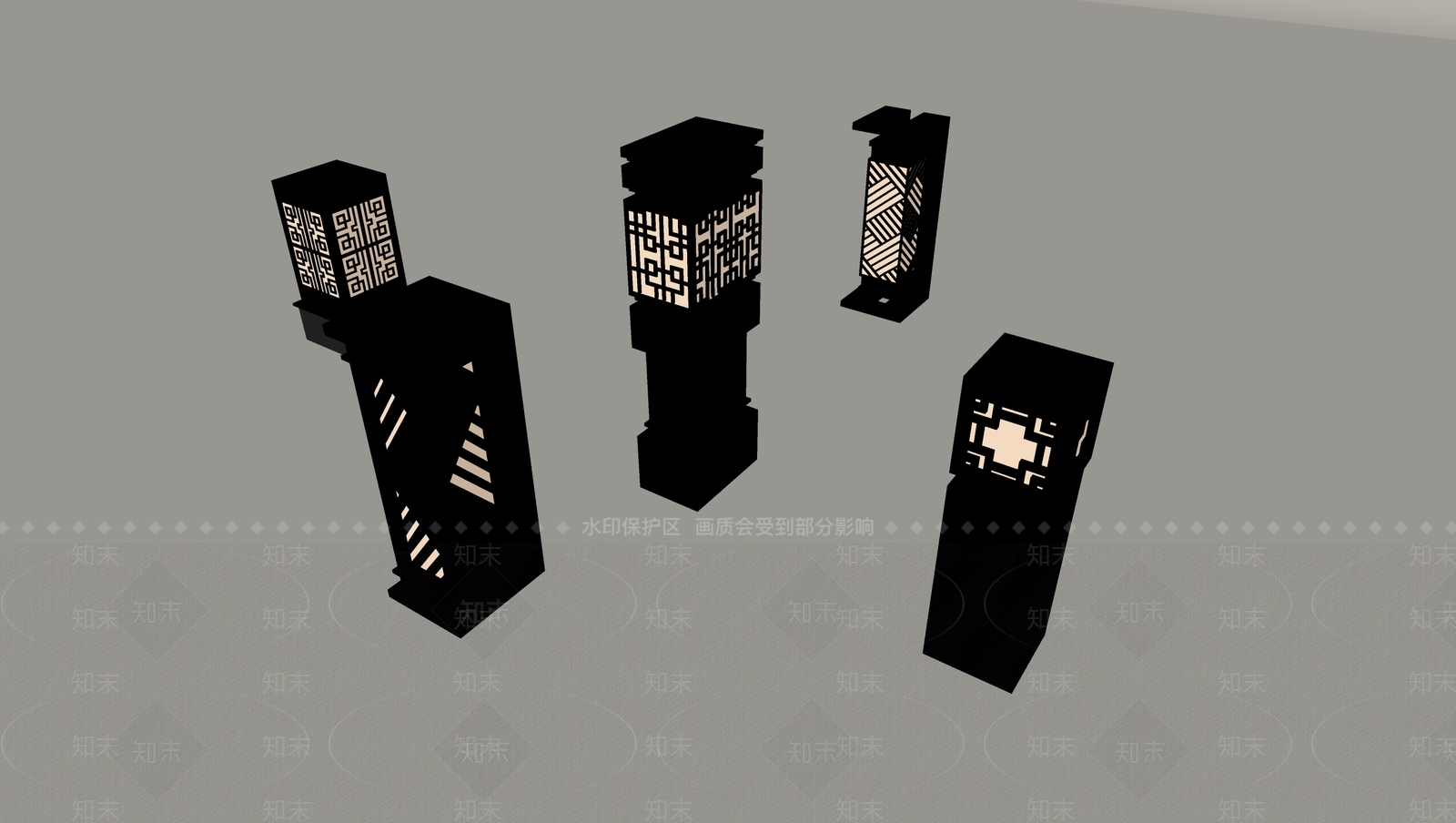 新中式景观灯SU模型下载【ID:1189302724】