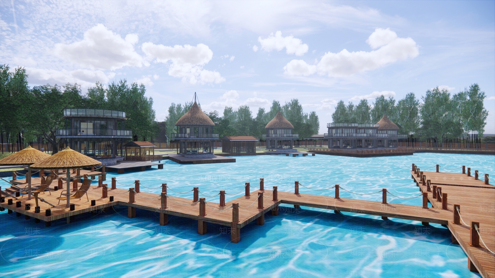 现代民宿建筑SU模型下载【ID:1189305030】