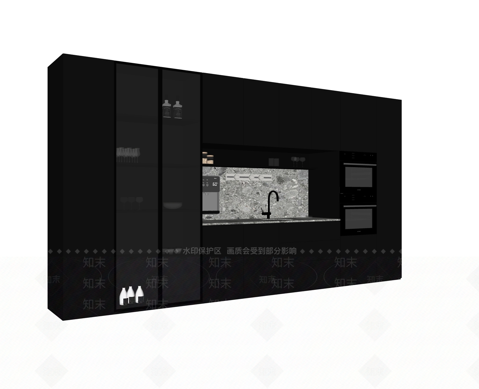 现代意式酒柜SU模型下载【ID:1189305950】