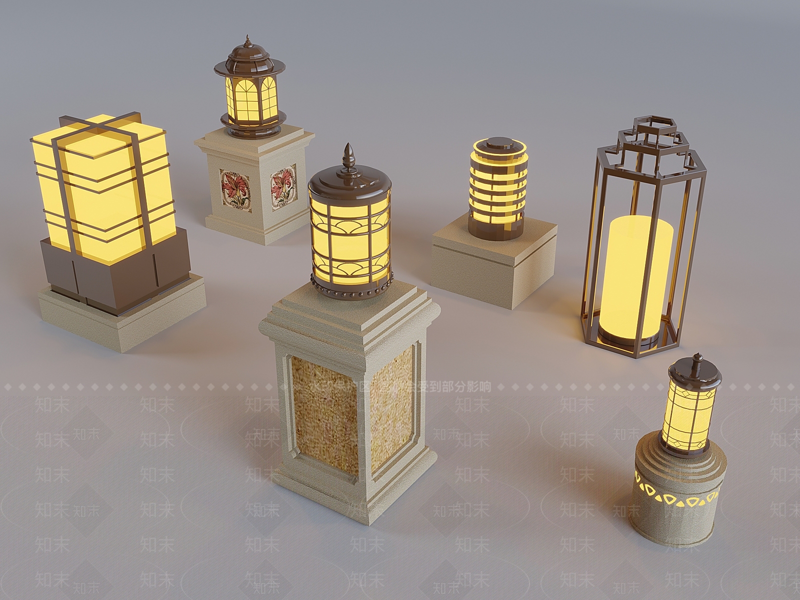 新中式其他户外灯3D模型下载【ID:1189307860】
