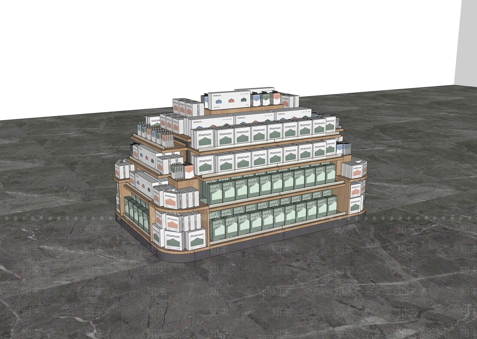 现代超市SU模型下载【ID:1189314319】