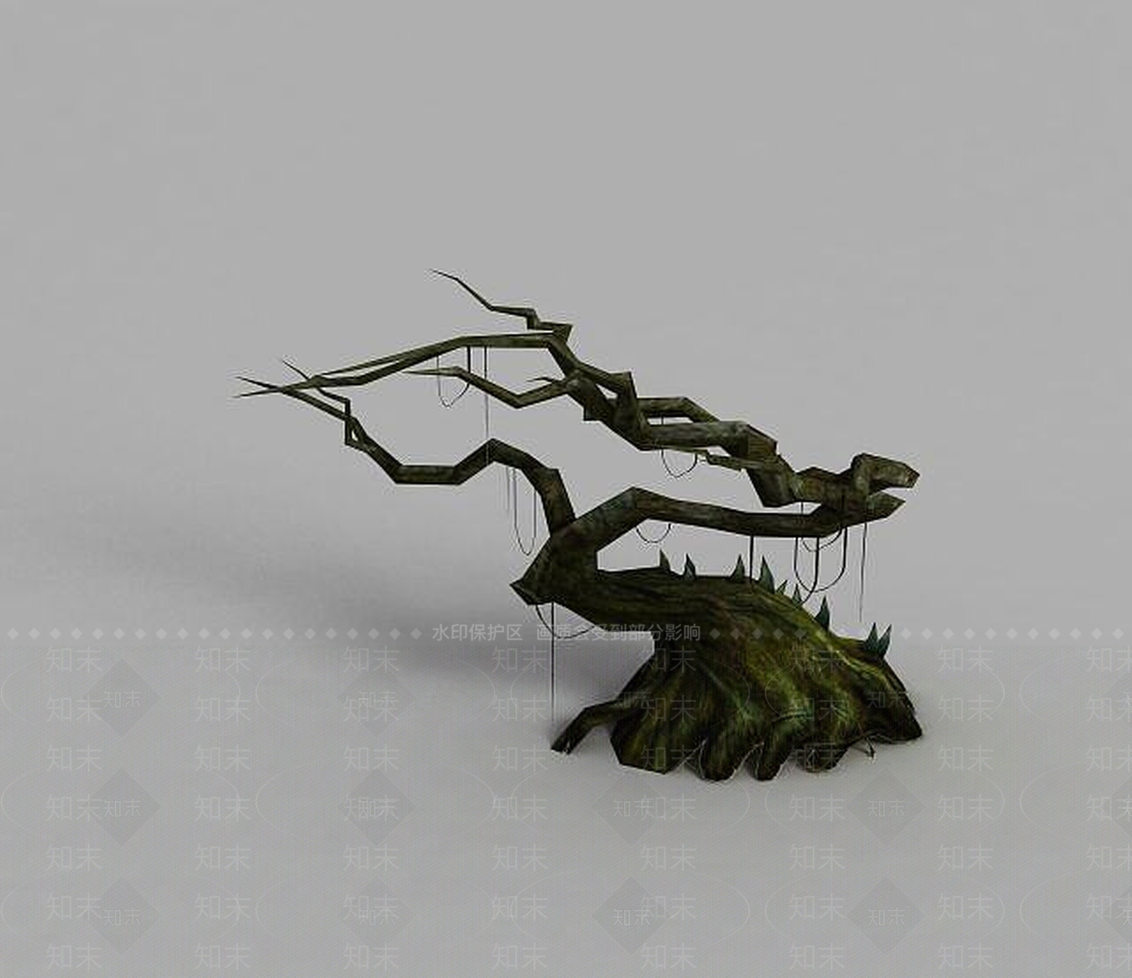 现代游戏场景树木装饰3D模型下载【ID:1189315008】
