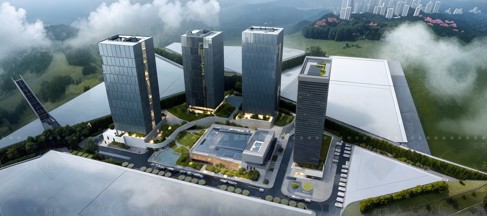 现代新中式商业景观SU模型下载【ID:1189319245】