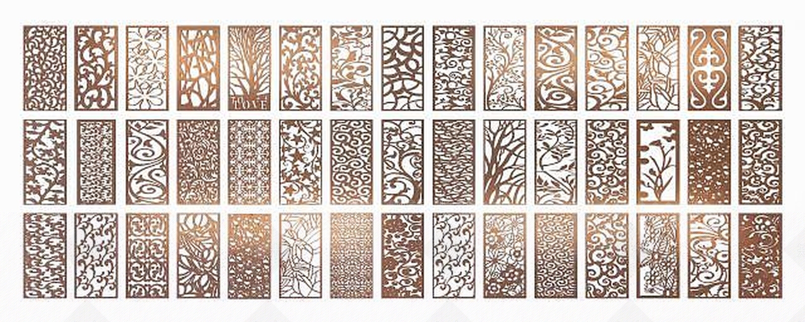 现代金属镂花隔断屏风组合3D模型下载【ID:1189319244】