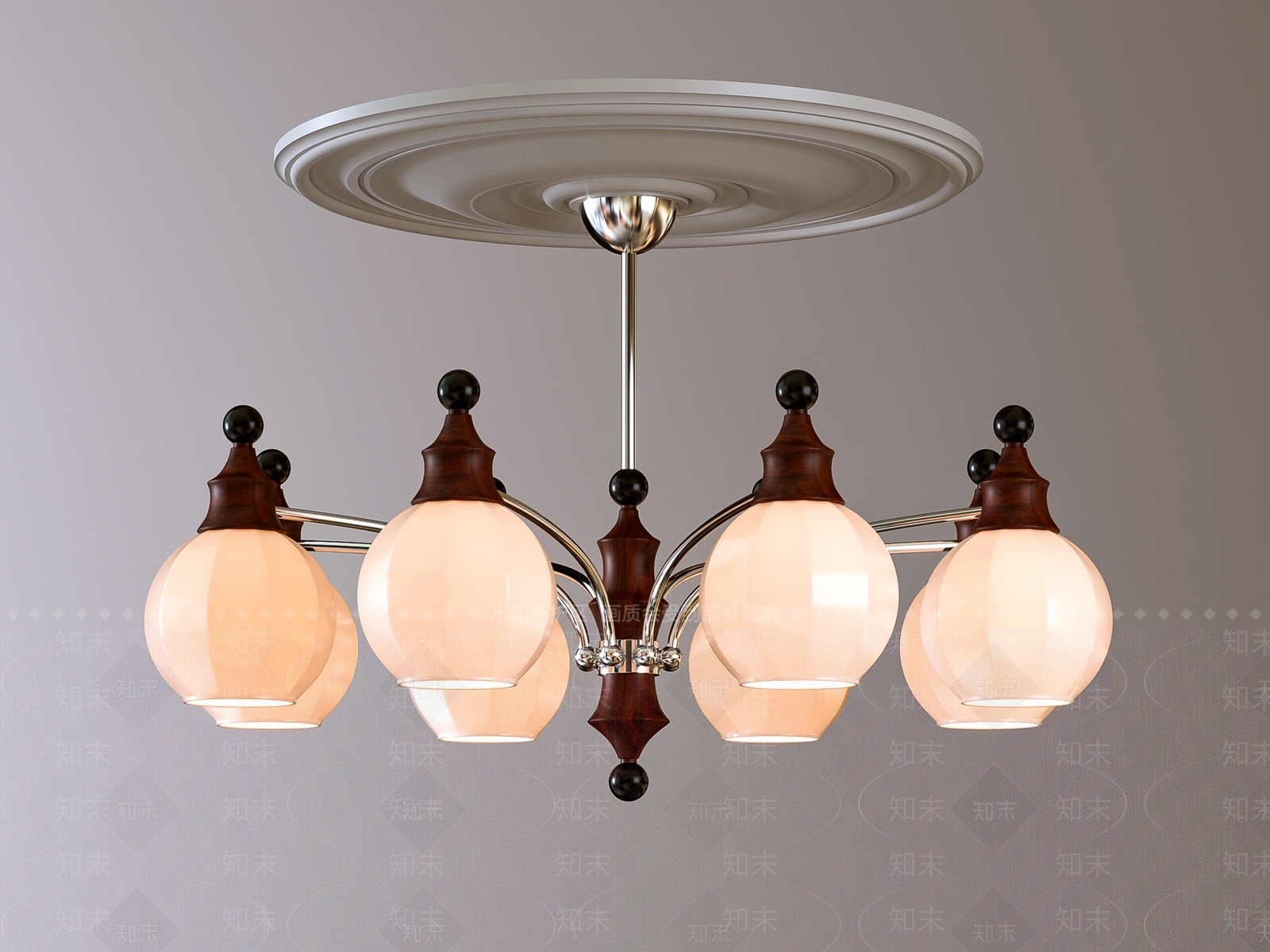 法式中古客厅吊灯3D模型下载【ID:1189319533】