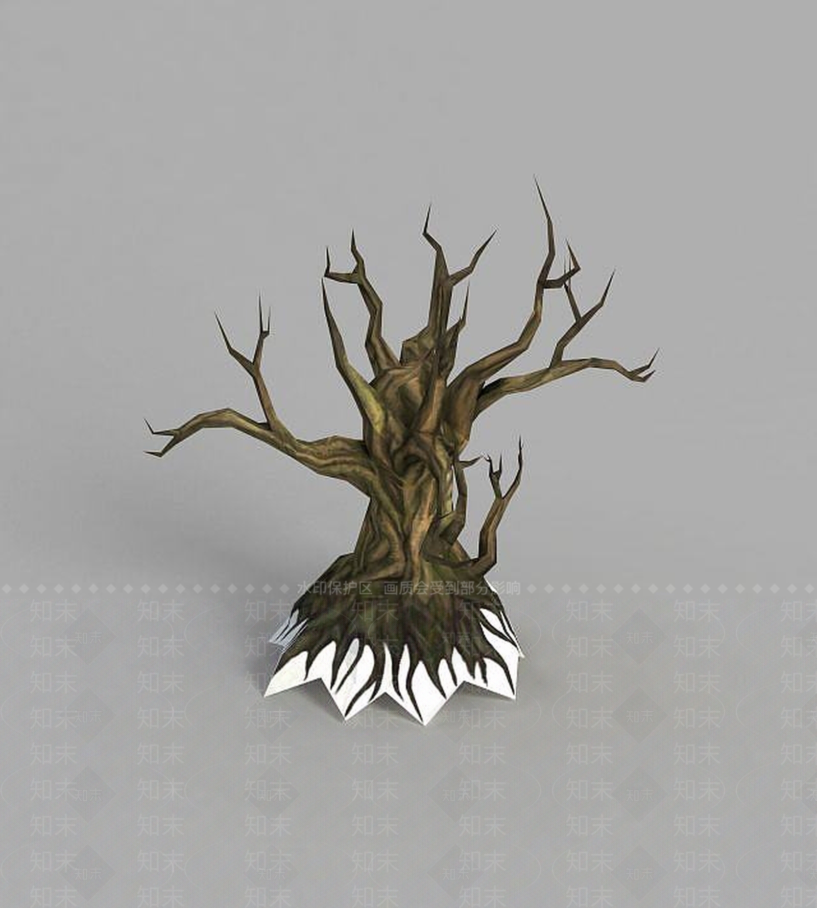现代魔兽世界游戏场景树木装饰3D模型下载【ID:1189322110】