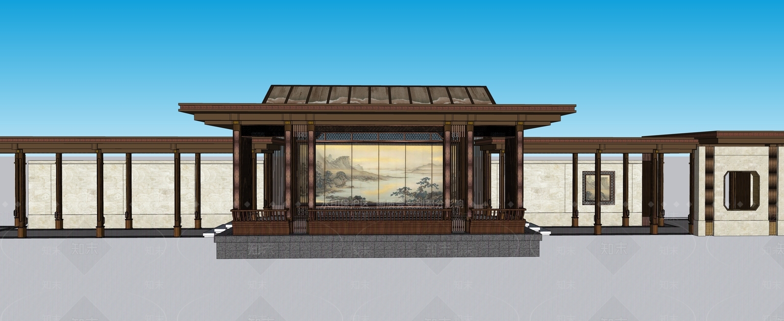 新中式中式牌坊牌楼SU模型下载【ID:1189324427】