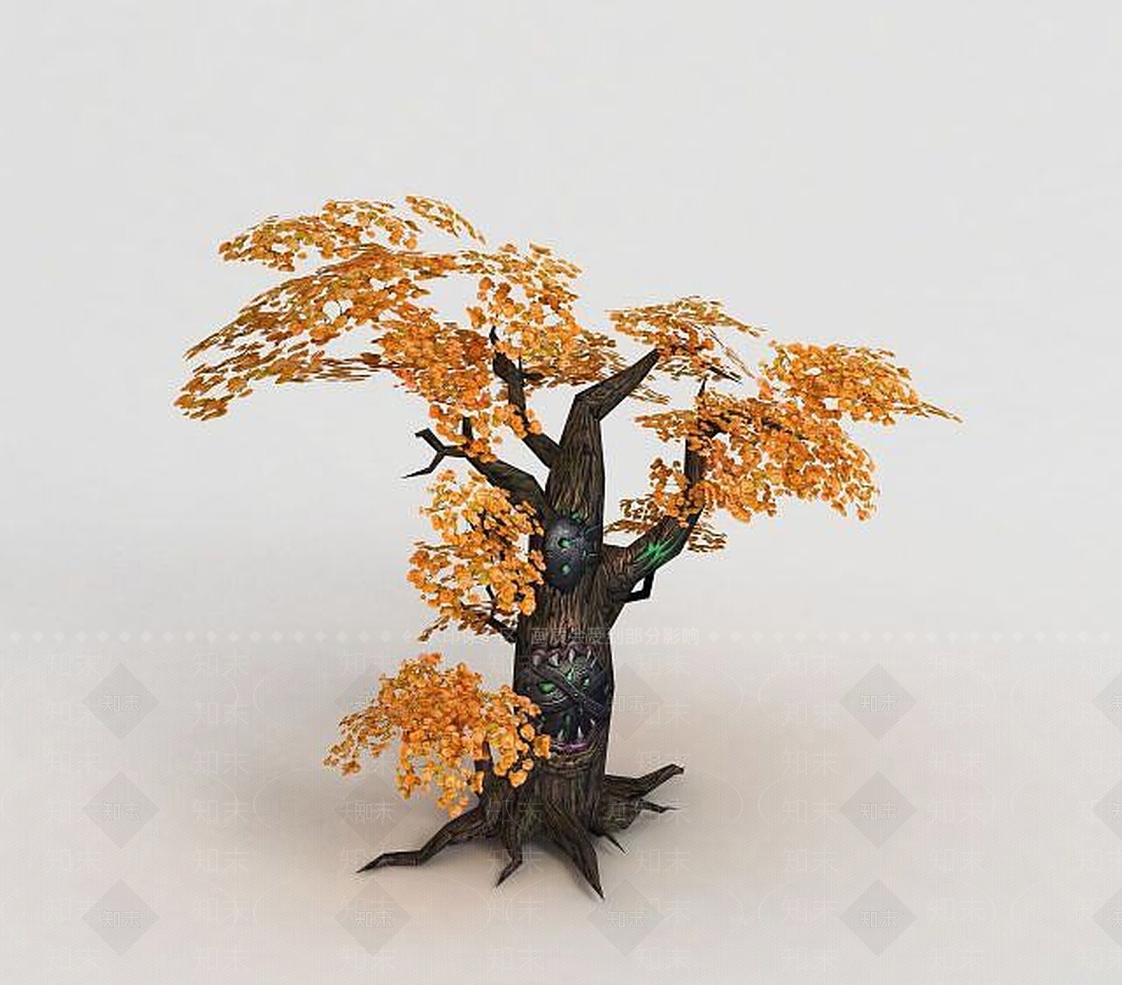 现代魔兽世界游戏场景树木装饰3D模型下载【ID:1189326161】